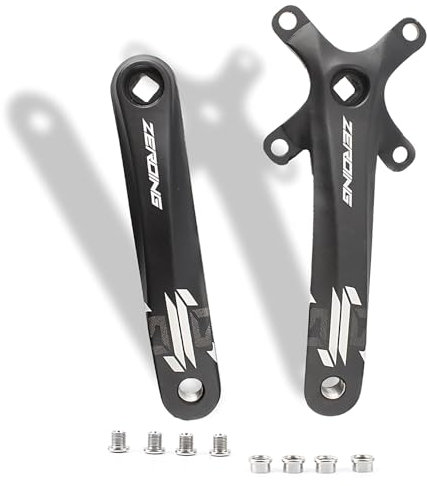 HZXQCVB Mountainbike-Kurbelgarnitur Vierkant-Loch 170mm Links Und Rechts Kurbelarm-Satz Kurbeln Aus CNC-Aluminium-Legierung Kompatibel Mit BCD104 Einzelkettenblatt