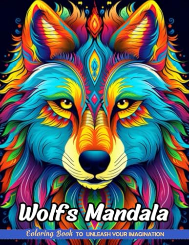 Wolfs Mandala: Christmas Coloring Books with Wolfs Mandala for Stress Relief and Relaxation (Coloring Pages for Kids & Adults)