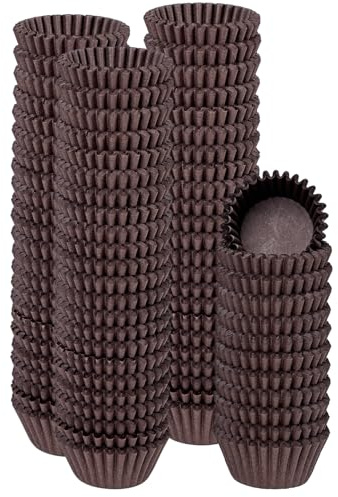 Gcardist Mini 500 unidades de moldes para magdalenas de café, moldes para magdalenas, papel de grado alimenticio, sin olores (tamaño pequeño)