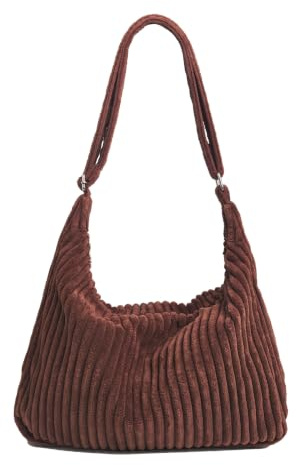 Ulisty Damen Latschig Cord Hobo Tasche Verstellbarer Riemen Schultertasche Umhängetasche Lässig Tragetasche Handtasche