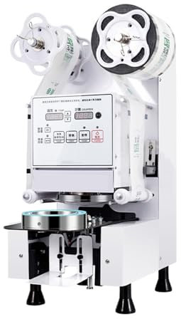 Machine à sceller les gobelets en acier inoxydable automatique commerciale 110 V 220 V pour thé au lait et café 88/90 MM,White