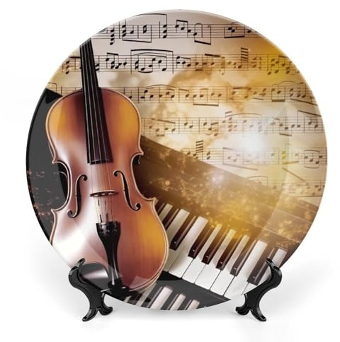 HETVBNS Assiette décorative en porcelaine anglaise avec support de présentation - Décoration murale à suspendre - 25,4 cm