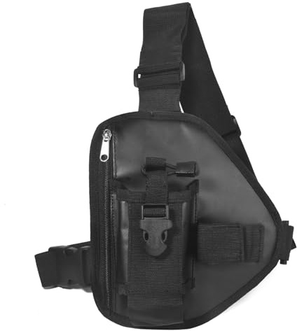 HYSHIKRA Universal Radio Chest Pack, Walkie-Talkie Nylon Halterung | für BaoFeng Midland Kenwood Yaesu Motorola 2-Wege-Radio, Außentür (Schwarz)
