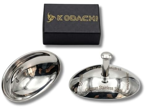 Kodachi Corneal Eye Shield Protector - Stainless Steel, Both Sides Mirror Finish, Set of 2 Pcs, Silver Colour (Silver, Small)
