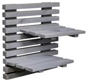 Werth-Holz Regal Wandregal Wandgitter Balkon Garten Holz Grau 40x45 cm