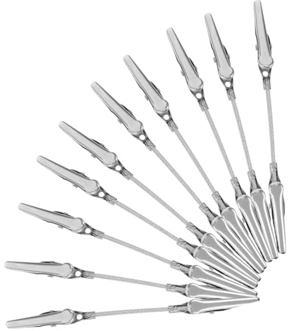 Garneck Clip De Notas De Doble Cabezal Cocodrilo Metálico 4 Pulgadas, Clip para Exhibir Fotos y Porta Notas DIY, Resistente para Oficina y Hogar, Soporte De Escritorio y Decoración, Set 10 Piezas