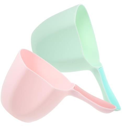 Amosfun 2pezzi Mestolo Per in Plastica Manico Utensile Da Cucina Paletta Portatile Per Ristoranti e Uso Per Doccia e Giardino