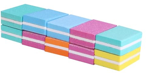 PENIKOKO Set da 10 Lime per Unghie in Spugna, Raspa per Unghie Quadrata Piccola, Strumento per Nail Art Portatile, Levigatura Delicata per Manicure Professionale e Uso Colore Casuale