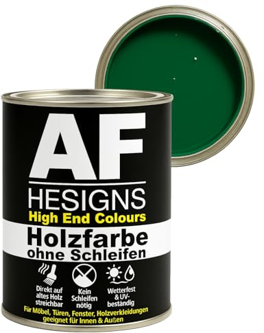 Alex Flittner Designs Pintura para muebles sin lijado, color verde esmeralda RAL6001, 750 ml, barniz para muebles para madera y metal, para interior/exterior