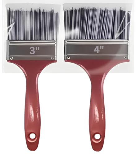 2 Pc Paint Brush Set | 2 Large 3 4 Paint Brushes | Perfect for Wall Paint, Shed, Stain, Fence, Cracks, Varnish, Furniture, Emulsion, Gloss & Wallpaper Paste Brush |Bristle Brush Hair|Wooden Handled