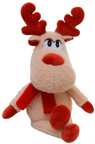 Zasdvn Rentier Figur Für Weihnachtsdekoration,50 cm Plüschtier mit rotem Schal | Weihnachtsplüschrentier,für Innenbereich Zuhause Schlafzimmer Sofa Boden Kinder Freunde Familie