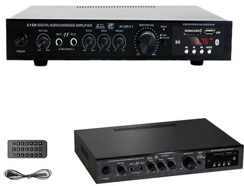 5.1-kanals HIFI-Förstärkare, Subwoofer High Power Stage Hemmabio Bluetooth Radio Utomhusförstärkare, 200 W +200 W Hemmaljudförstärkare