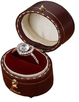 Ringlåda ringask utsökt mode smycken high-end tillbehör skytte ljus lyx engagemang vintage bärbar mini bröllop, One Size, agarträ