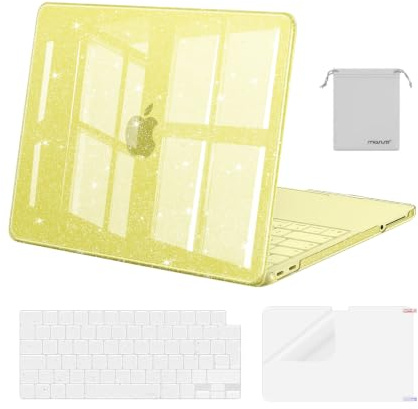MOSISO Coque Compatible avec MacBook Neo 13 Pouces 2026 Modèle A3404 | Coque Rigide Antifissure, Film Clavier, Protection D'écran & Sac Rangement,Compatible avec MacBook Neo 13 Pouces,Jaune Agrume
