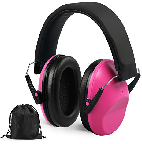 LEADSTAR Cuffie Antirumore per Bambini Protezione Udito per Otoprotettori NRR 25dB / SNR 29dB - Compatto Disegno Pieghevole Riduzione di Rumore per Cuffia, rosa