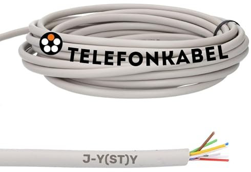 Lapp 10 Meter 1591305 Telefonkabel 6x2x0,6 mm J-Y(ST) Y Telefonleitung geschirmt I Fernmeldeleitung I Klingelleitung I Klingeldraht 12 adrig I Alarmkabel