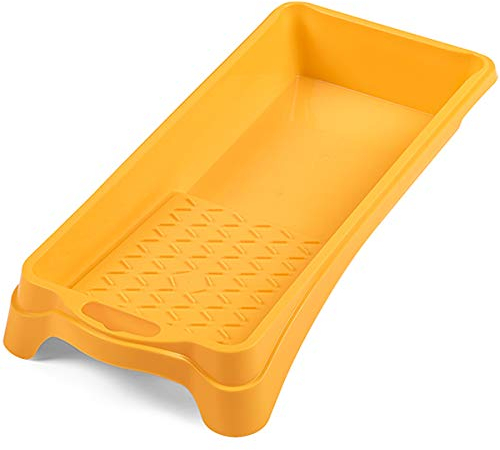 HARDY WORKING TOOLS 1x Farbwannen, Farbschale Breite 12cm, Länge 25cm, Lackierwanne für Wandfarbe, Malerzubehör, Kunststoff, gelb, A0146-220125