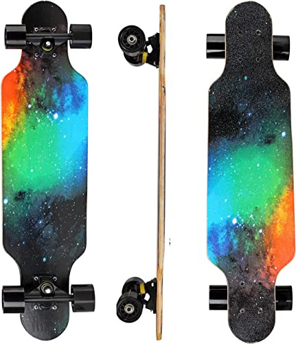 31 Longboard 7 Layers 31x8 Skateboard Pro Complete 7Ply Maple Complete Cruiser for Cruising, Carving, Free-Style and Downhill with T-Tool