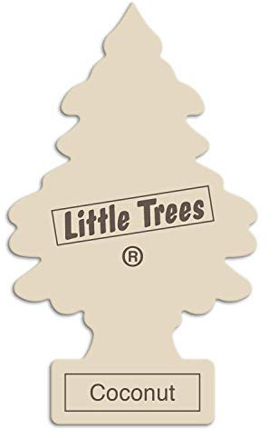 Little Trees Air Freshener Tree MTR0053B Coconut Fragrance For Car Home Boat Caravan - 24 Pack, Off White