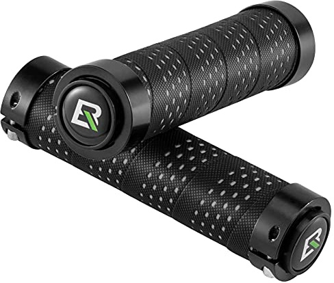 ROCKBROS Puños Antideslizantes para Manillar de Bicicleta con Bloqueo para Bicicleta de montaña, Color Rojo y Azul