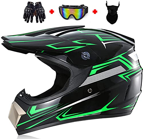 Motors Motorradhelm Kinder Cross Helme Sturzhelm Schutzhelm Helm für Motorrad Kinderquad und Crossbike Motocross Helm Set mit ATV/MTB/MX Mountainbike DOT/ECE Certified,C,L