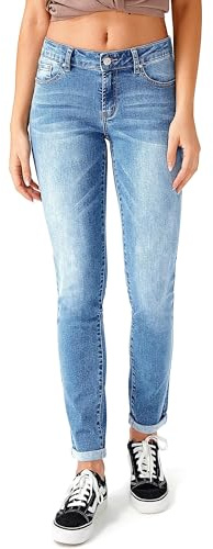 RHODANTHE Women's Ripped Skinny Jeans Stretch Boyfriend Trendy Jean Women Straight Distressed Jeans