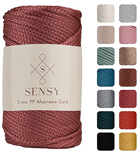 S Sensy - Altrosa 5MM Premium Polypropylen Makramee-Kordel, 95m