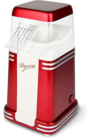 ksamwjf popcorn maker Popcorn machine household popcorn-retro gourmet popcorn machine-mini hot air popcorn machine