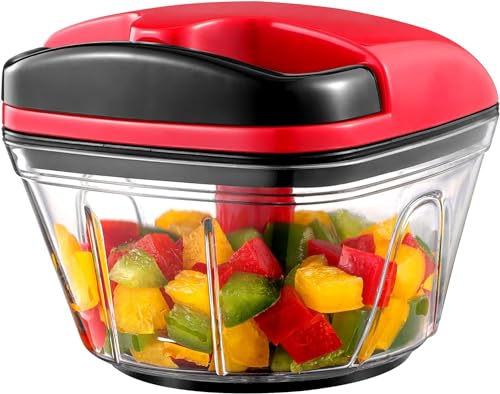 Geedel Hachoir Manuel, Hachoir Legume Manuel Facile à Nettoyer pour Les Légumes, Les Fruits, Oignon, Ail (250ML)