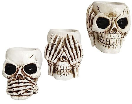 Milisten 3St Desktop-Pflanzenbehälter Blumentöpfe heimischer Blumentopf Bürodekoration Halloween Dekoration saftige Pflanzgefäße Pflanzendekor Kleiner Harztopf Halloween-Zubehör