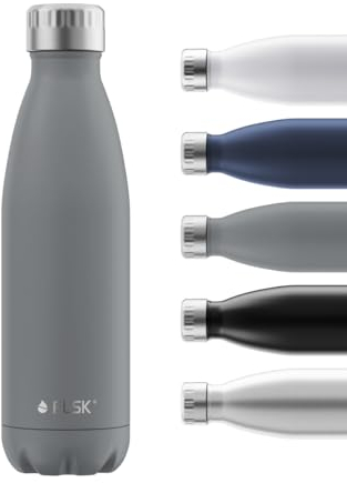 FLSK Trinkflasche – Premium Edelstahl Thermosflasche – 100 % auslaufsicher & kohlensäuregeeignet – hält 24 h kalt & 18 h heiß – BPA-frei (stone, 750 ml)
