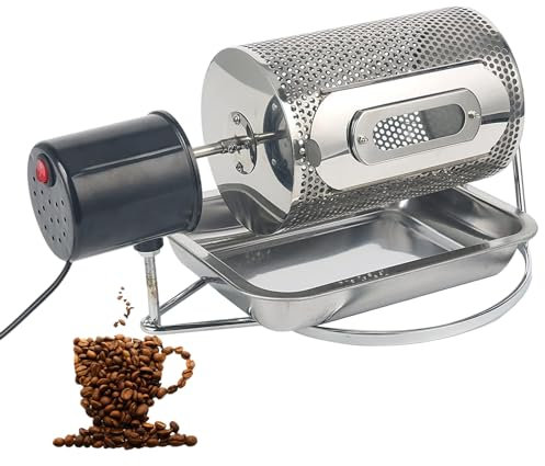 Grains Baker Roller Tostador De Café 250G, Tambor De Acero Inoxidable De 14 Cm De Diámetro, Tostador Profesional De Granos Café, Sésamo, Soja, Maní, Té, Varias Nueces (Nota: No En Polvo)
