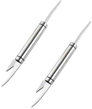 2 PCS Shrimp Deveining Tool Shrimp Tail off Crawfish Peeler,Stainless Steel Fish Scaler Seafood Tools Shrimp Peeler and Deveiner Tool and Fish Descaler Tool Knife 2 in 1,Silver,LXLVOUEG