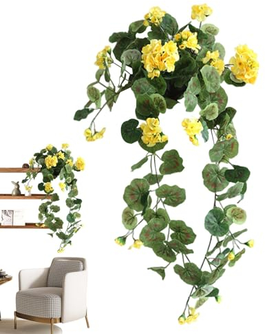 Outdoor Artificial Begonia - Hangable Artificial Begonia,Artificial Flowers for Outdoors, Silk Begonia Flowers Hangable Plants, Fake Begonia Flowers for Home Decoration