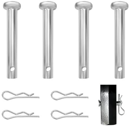 Gments Perni a foro singolo, 7 mm x 55 mm, a testa piatta, in acciaio inossidabile 304, perno per cerniera con gancio di fissaggio a R, perni cilindrici per sistemi di bloccaggio con perno di traino,