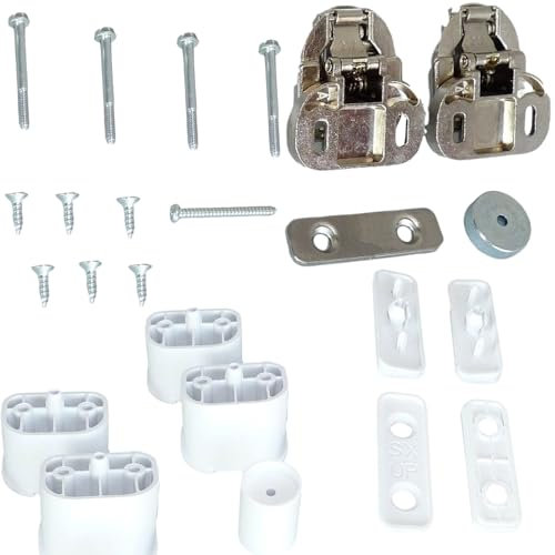 UTIZ Hoover & Candy - Kit de fijación de puerta integrado para lavadora - Incluye bisagras, tornillos y tapas - Compatible con modelos Hoover Candy CBD, CBD4, CBD5, CBWD, CBWM