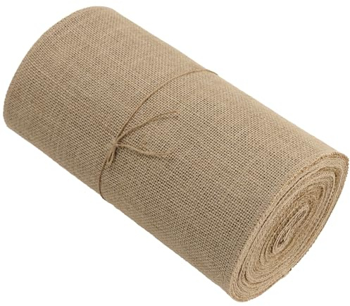 KEILEOHO Jute Tischläufer Rolle 30 cm x 15 m, Jute Tischband Juteband, Jutestoff zum Basteln für Rustikal Deko, Hochzeit, Party