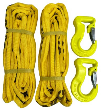 Rundschlingen 4er Set 3 to 1,5 m NL mit Rundschlingenhaken 3 to Universalhaken I Kransschlinge I Hebeschlinge