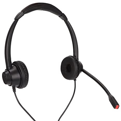 Telefonheadset, RJ9-telefonheadset med Brusreducerande Mikrofon, Fasta Hörlurar med Binaural Sladd för Kontorsförsäkringsföretag