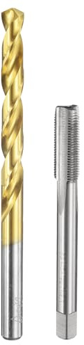 QUARKZMAN Gängtapp set, M8 x 0,75 metrisk rak flöjt och 7,2 mm spiralborr, obelagd/titanbelagd HSS 6542 gängad skärning