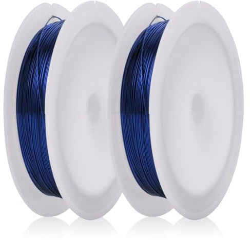 MEGAVOW 0.4mm x 10m Hantverkstråd Smyckestråd, Pysseltråd för Fästtråd Skulptering Tråd Smycken Halsband Armband Dekorativa Smyckestillverknin, Blå