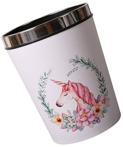 TIDTALEO Unicorn Trash Can Plastic Waste Bin 12l Children's Room Garbage Container Cartoon Design for Home and Bathroom Use