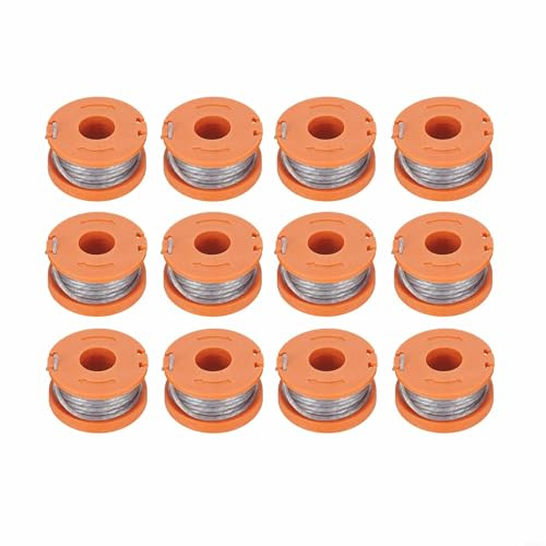 Tidevib Trimmer Line Spool for Argos for McGregor for MCT1825 for MCT2X1825 for MET2523, 2.5m Length Trimmer Spool Line Replacement Grass Cutter Spool Coil (12 Pack)