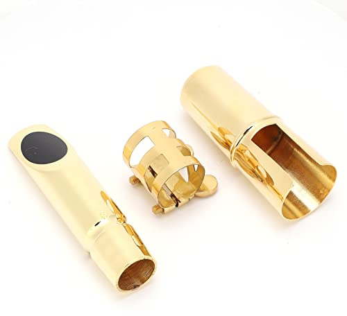 Zerodis Bocchino Accessorio in Ottone Bocchino ATTO SAXOFONE METALE 4C EB, Robusto e Resistente con Sensazione Comoda, Adatta per gli Amanti del Sassofono, Fornito con Cuscinetti, Buon Suono per