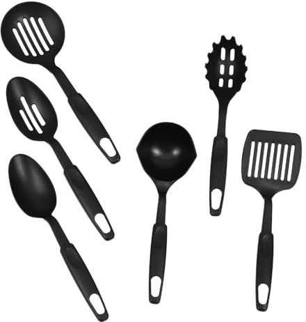 Cabilock Set Utensili Da Cucina in Nylon 6 Pezzi Resistenti Al Calore Per Uso Domestico Cucchiaio Mestolo Spatola Per Mescolare Verdure Utensili Da Cucina Lavabili in Lavastoviglie