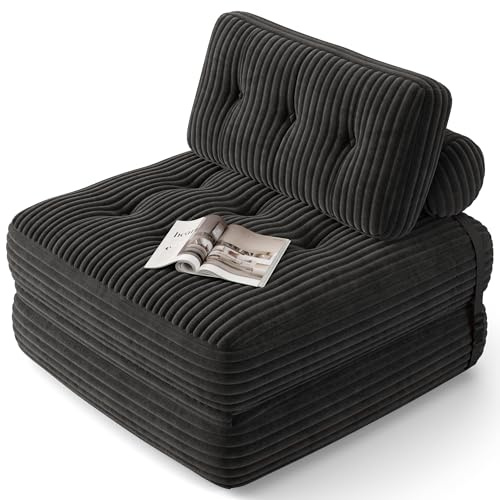 Xbro Divano Letto Singolo Pieghevole 3 in 1 con Materasso, Poltrona Letto Salvaspazio per Adulti e Bambini, Ideale per Soggiorno o Camera Ospiti, 85x190 cm, Grigio Scuro