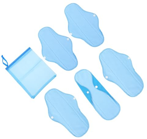 BELLIFFY Juego de 6 Toallas Sanitarias Reutilizables para Prevención de Fugas de Forro Polar Tela Pul para Maternidad para Mujeres