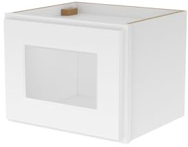 Furinno Shaker Wall Kitchen Cabinet, with Single Door, Glass Not Included, Ready to Assemble, 12 D x 15 W x 12 H, White