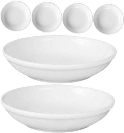 WEKADRIN Piatto in Ceramica per Oli Essenziali 4 Pollici, Piastra Scaldacera di Ricambio Resistente e Multifunzionale, Set da 6 Pezzi per Bruciatori di Cera e Diffusori Aroma in Casa