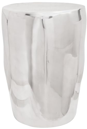 SKTQYQO Tabouret de sol en argent en aluminium scandinave 33 x 33 x 45 cm design élégant pour intérieur extérieur multifonctionnel léger robuste style minimaliste décoratif